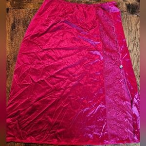 Vintage Red Nylon Half Slip Lace Panel Chantilly by Maidenform Size M